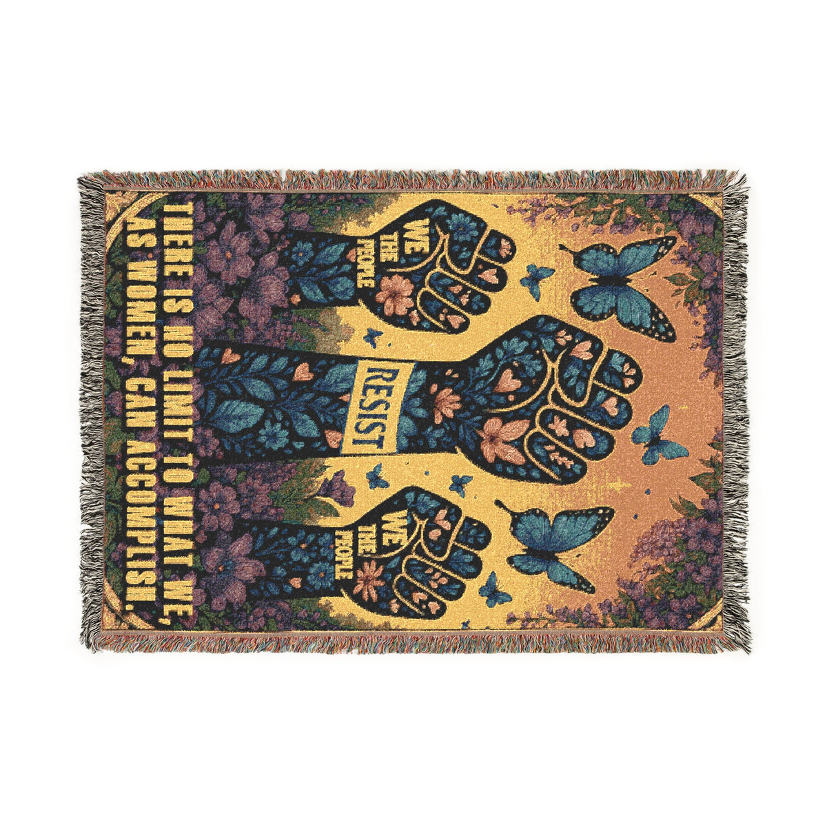 We The People Resist Woven Blanket