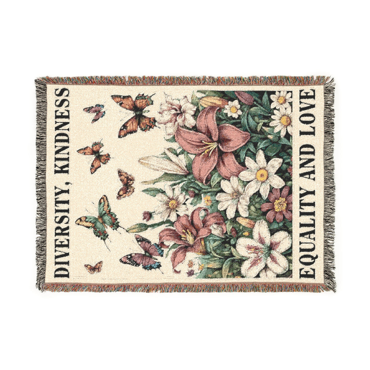 Diversity Kindness Equality Love Woven Blanket