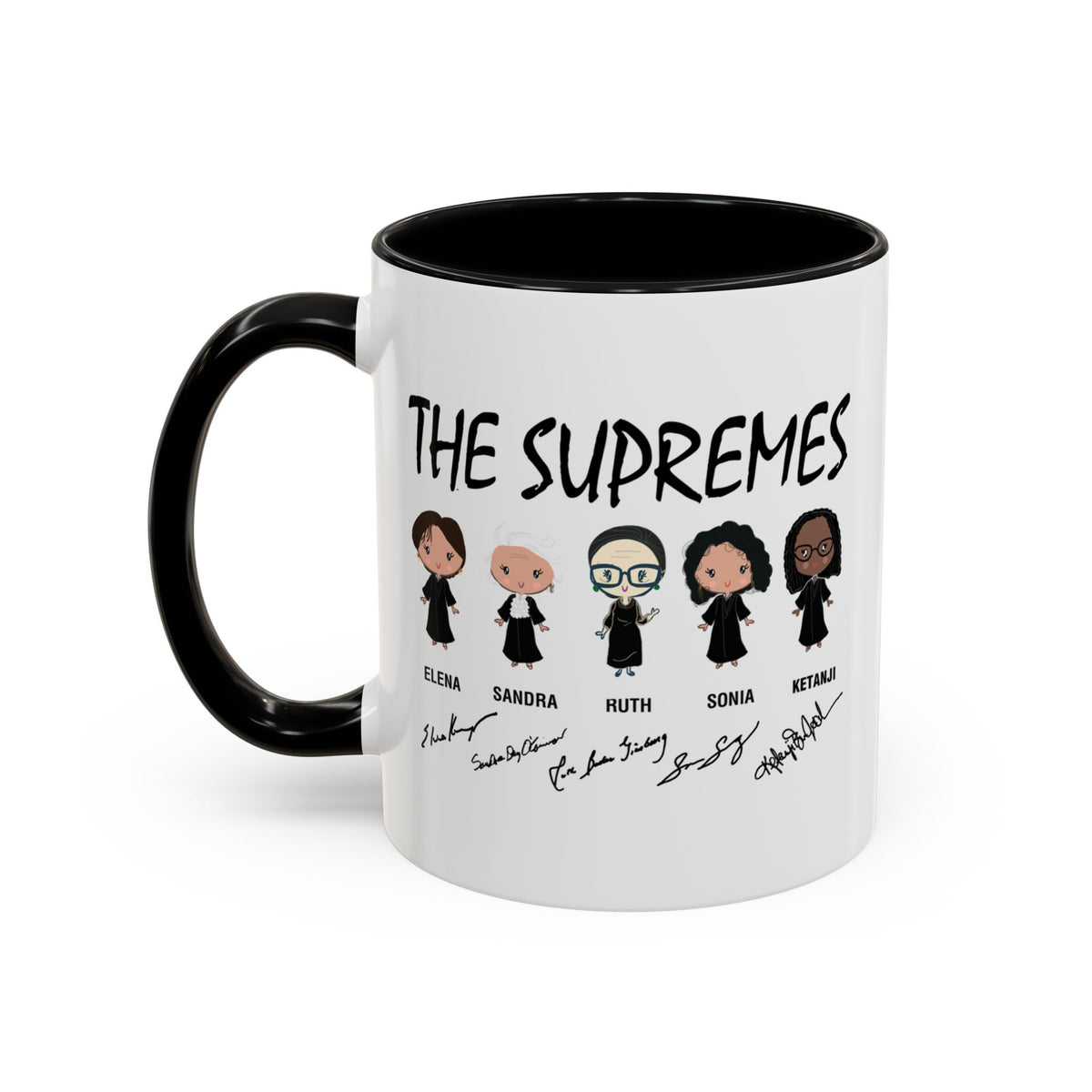 The Supremes Ketanji Brown Jackson SCOTUS RBG Sotomayor Chibi Accent Coffee Mug (11, 15oz)
