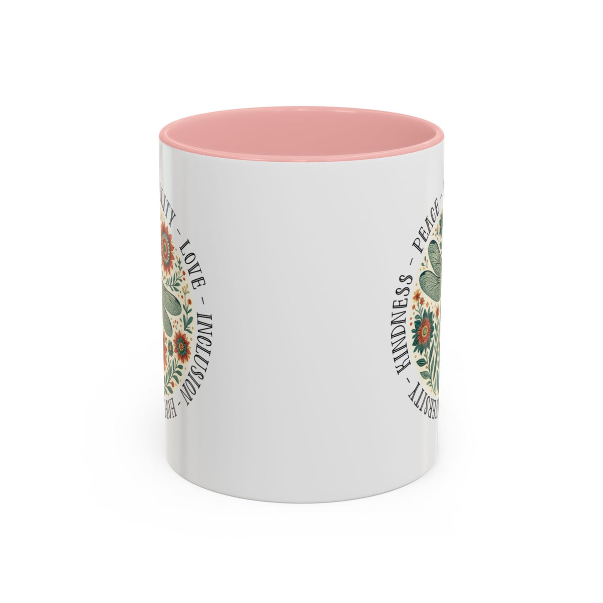 Kindness Peace Equality Love Inclusion Hope Diversity Accent Mug
