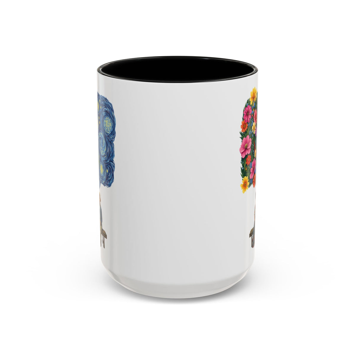Frida Kahlo And Van Gogh Starry Night Flower Accent Mug