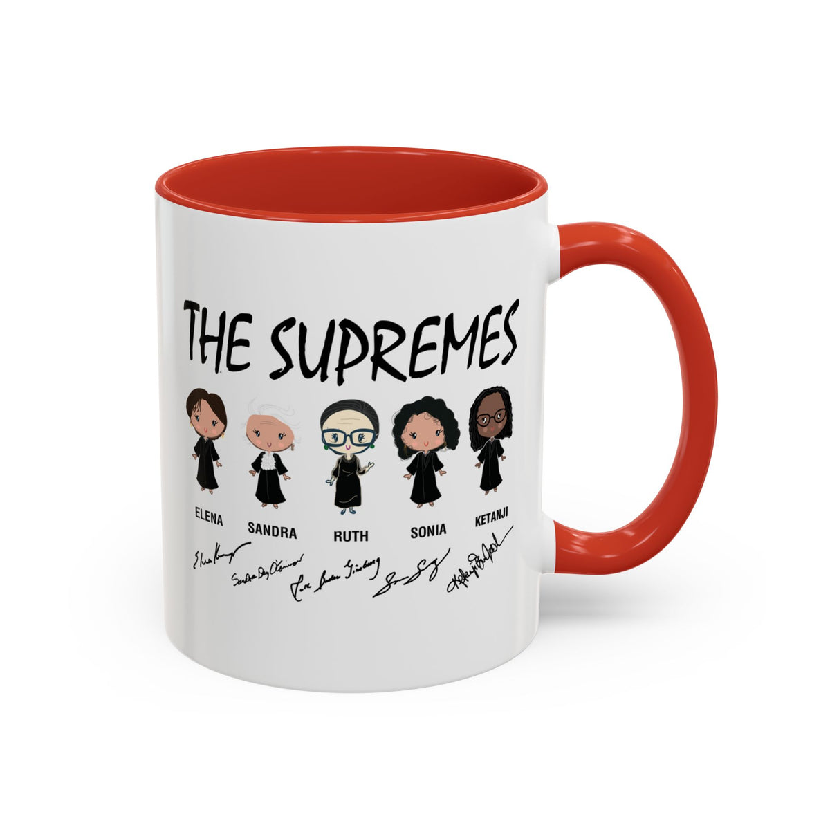 The Supremes Ketanji Brown Jackson SCOTUS RBG Sotomayor Chibi Accent Coffee Mug (11, 15oz)