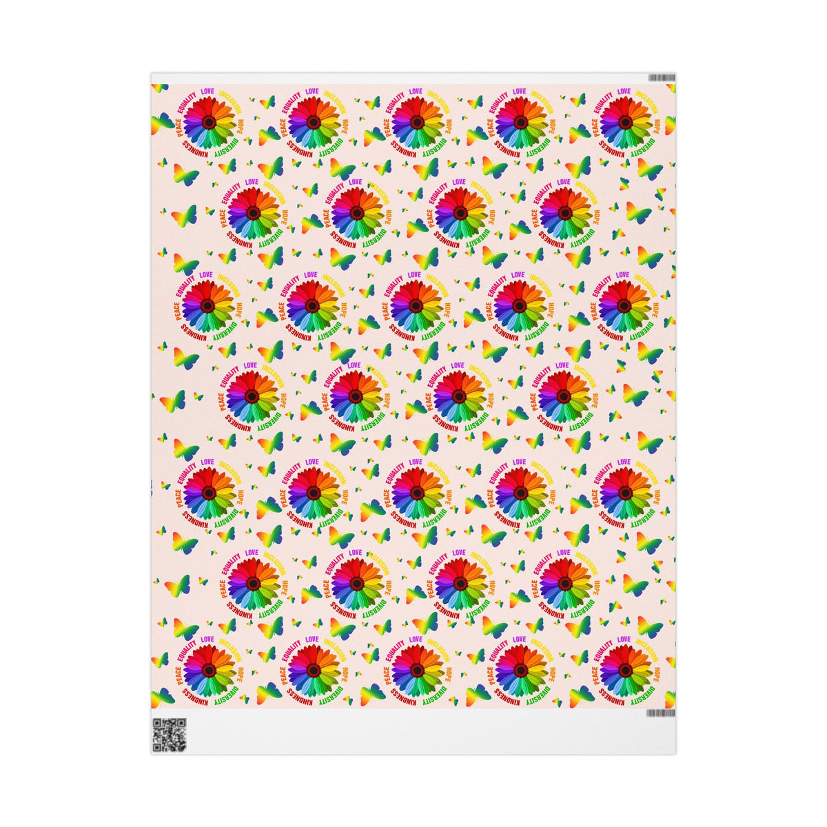 Rainbow Flower Equality Wrapping Paper Roll
