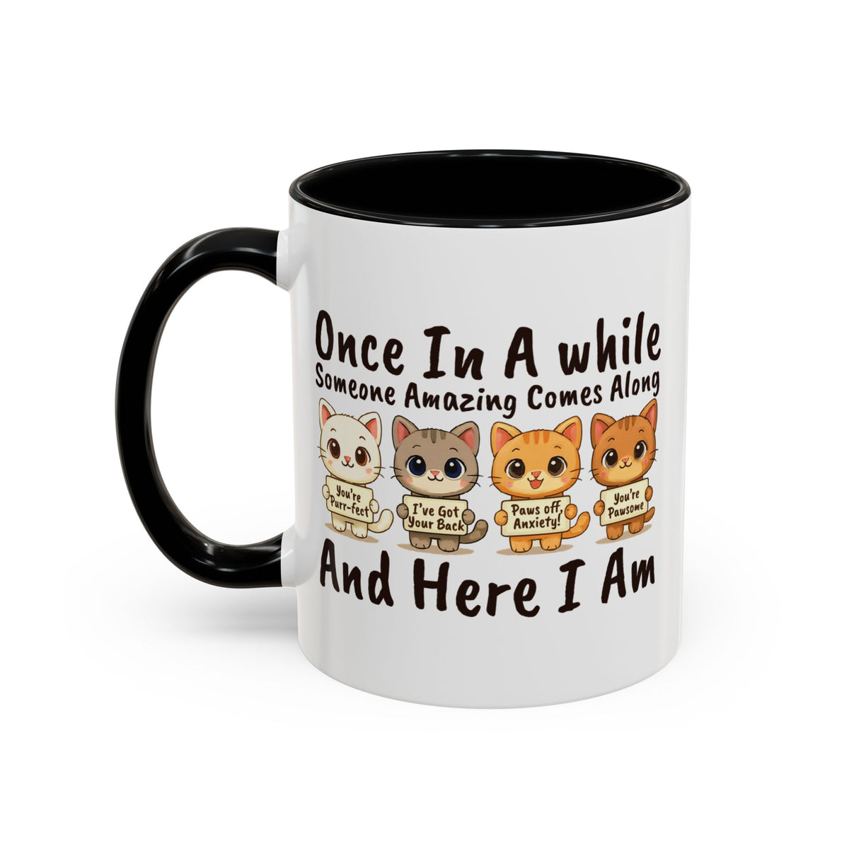 Once In A While Cat Quote Accent Mug