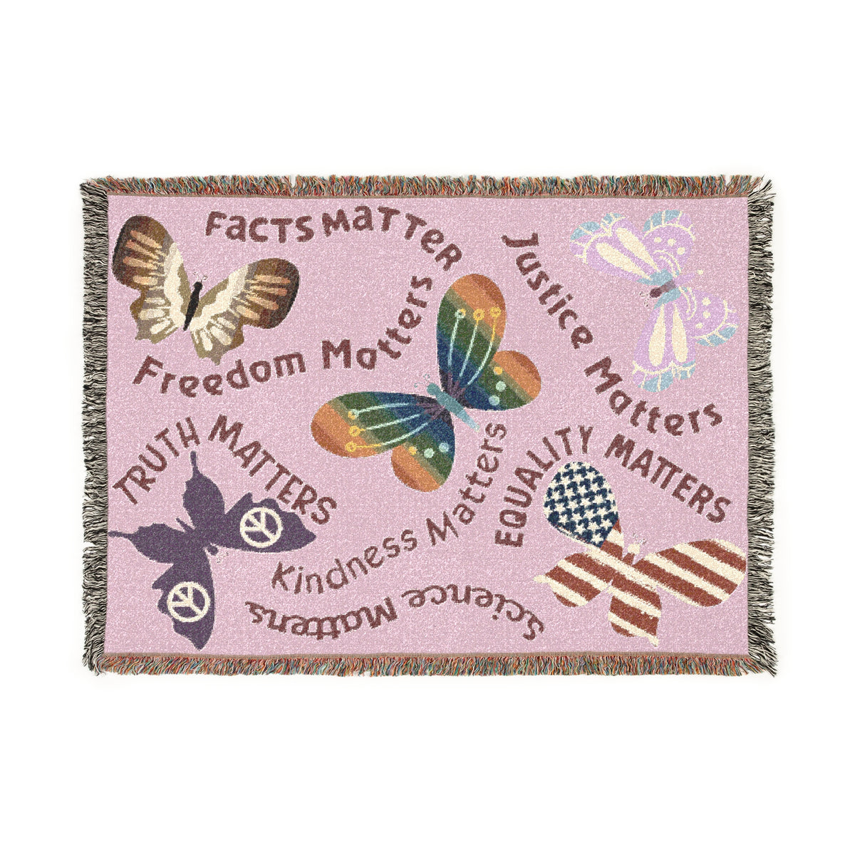 Butterflies Of Values And Truth Woven Blanket