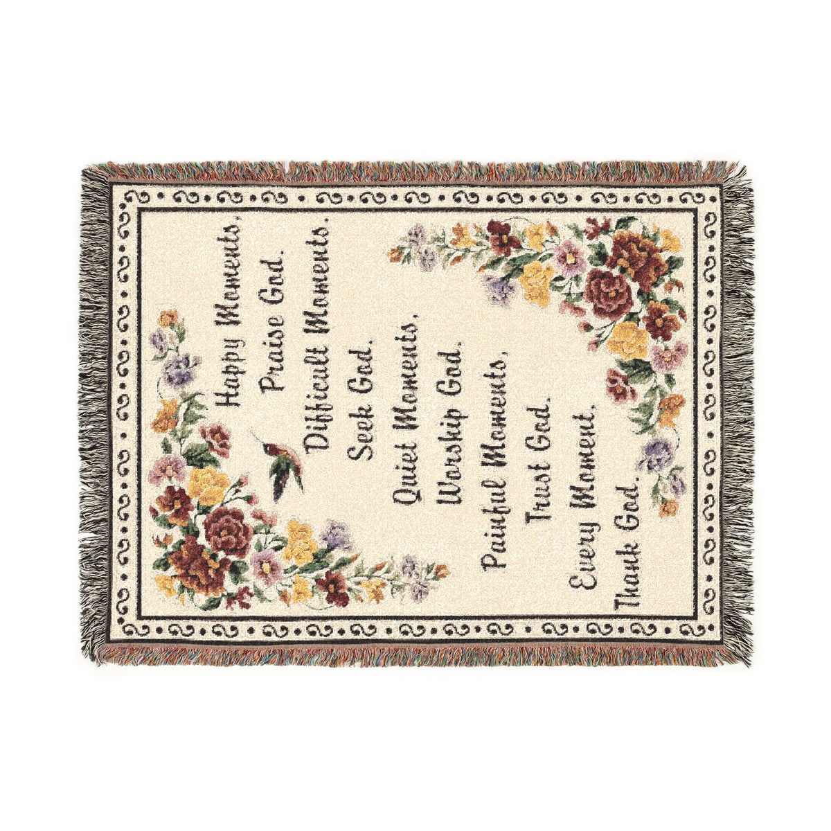 Praise God In Every Moment Woven Blanket