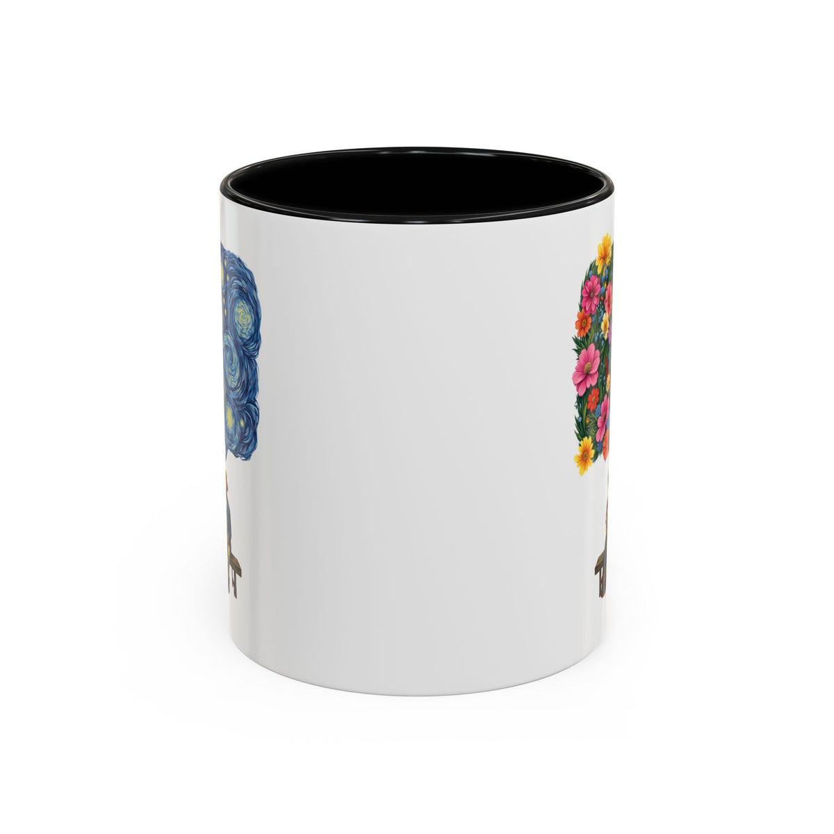 Frida Kahlo And Van Gogh Starry Night Flower Accent Mug