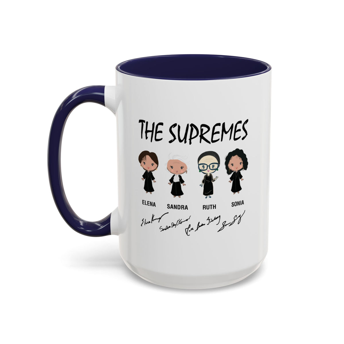 The Supremes Supreme Court Justices RBG Cute Chibi Accent Coffee Mug (11, 15oz)