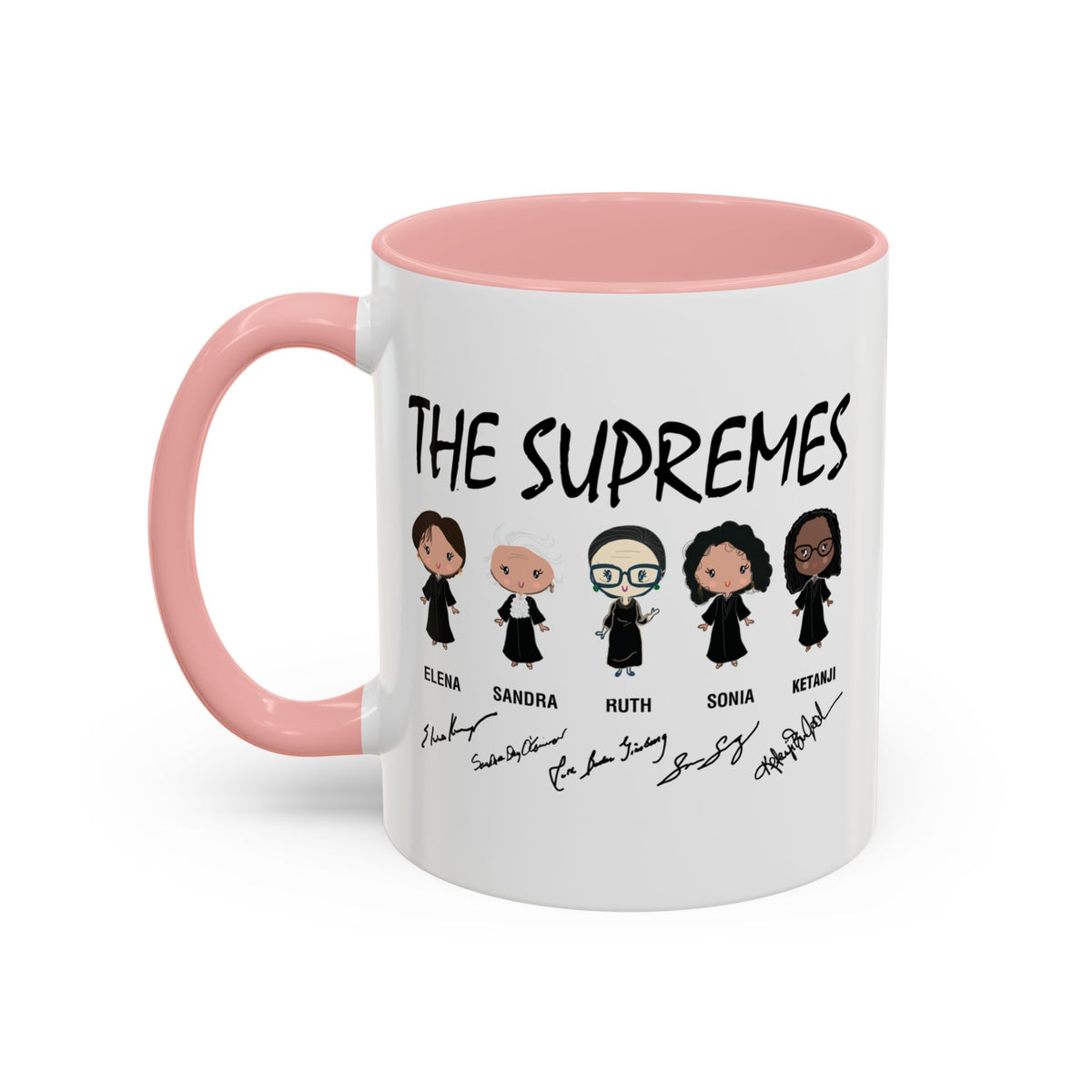 The Supremes Ketanji Brown Jackson SCOTUS RBG Sotomayor Chibi Accent Coffee Mug (11, 15oz)