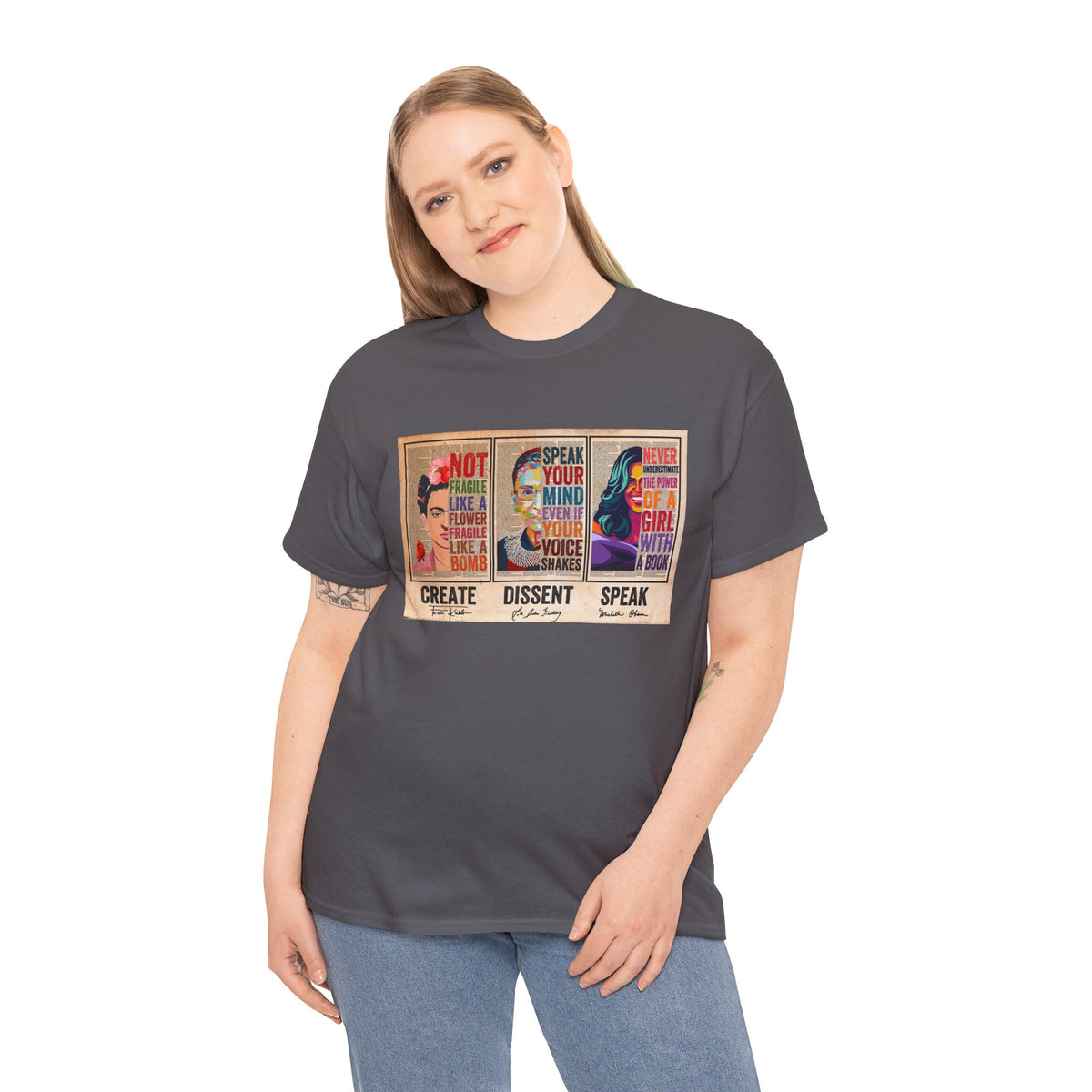 Create Frida Kahlo Dissent Ruth Bader Ginsburg Speak Michelle Obama T-Shirt