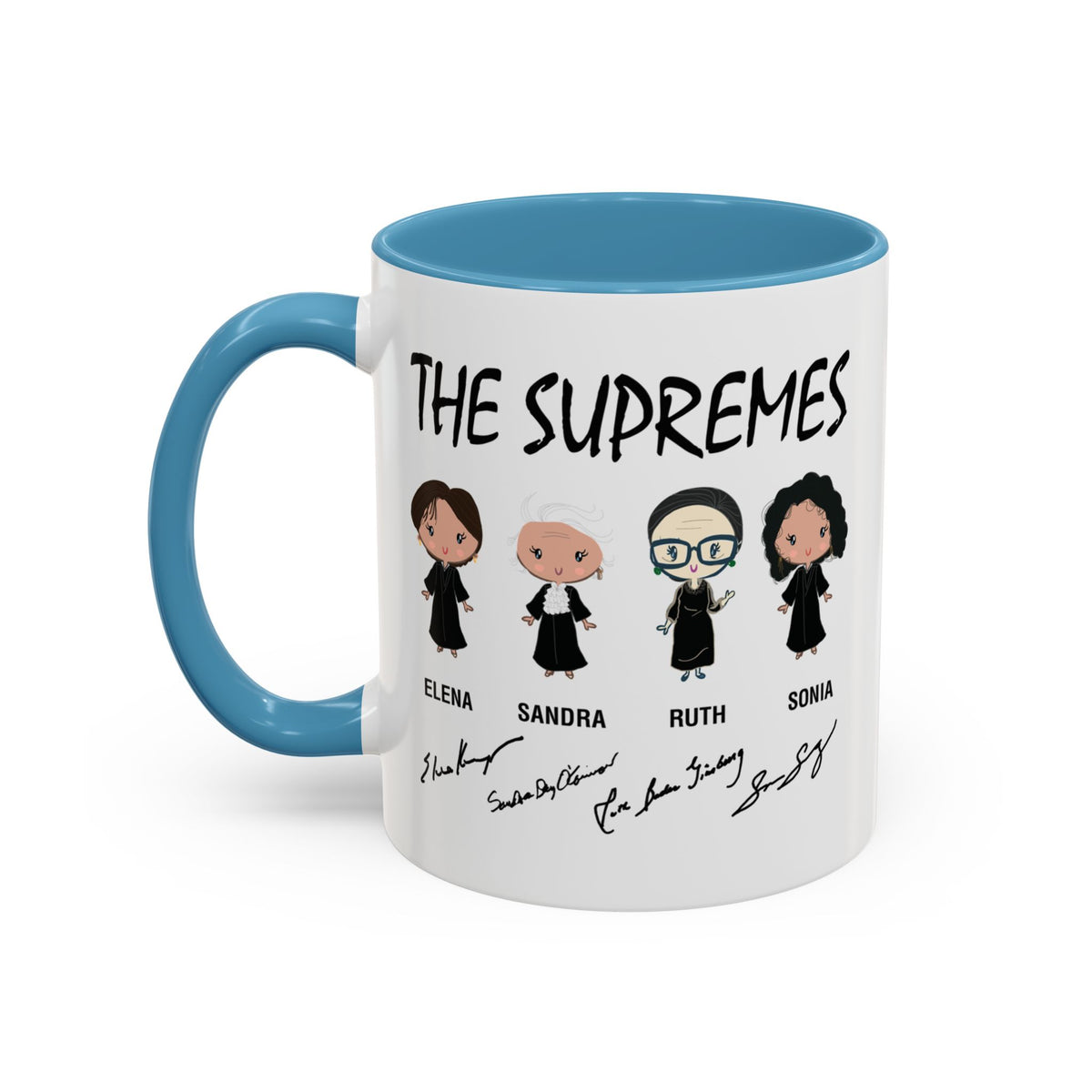 The Supremes Supreme Court Justices RBG Cute Chibi Accent Coffee Mug (11, 15oz)