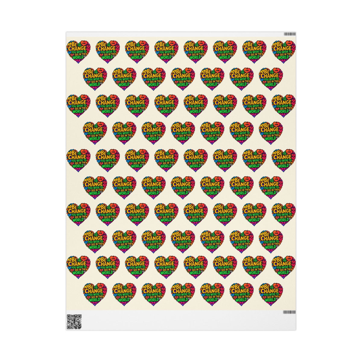 Be The Change Rainbow Heart Wrapping Paper