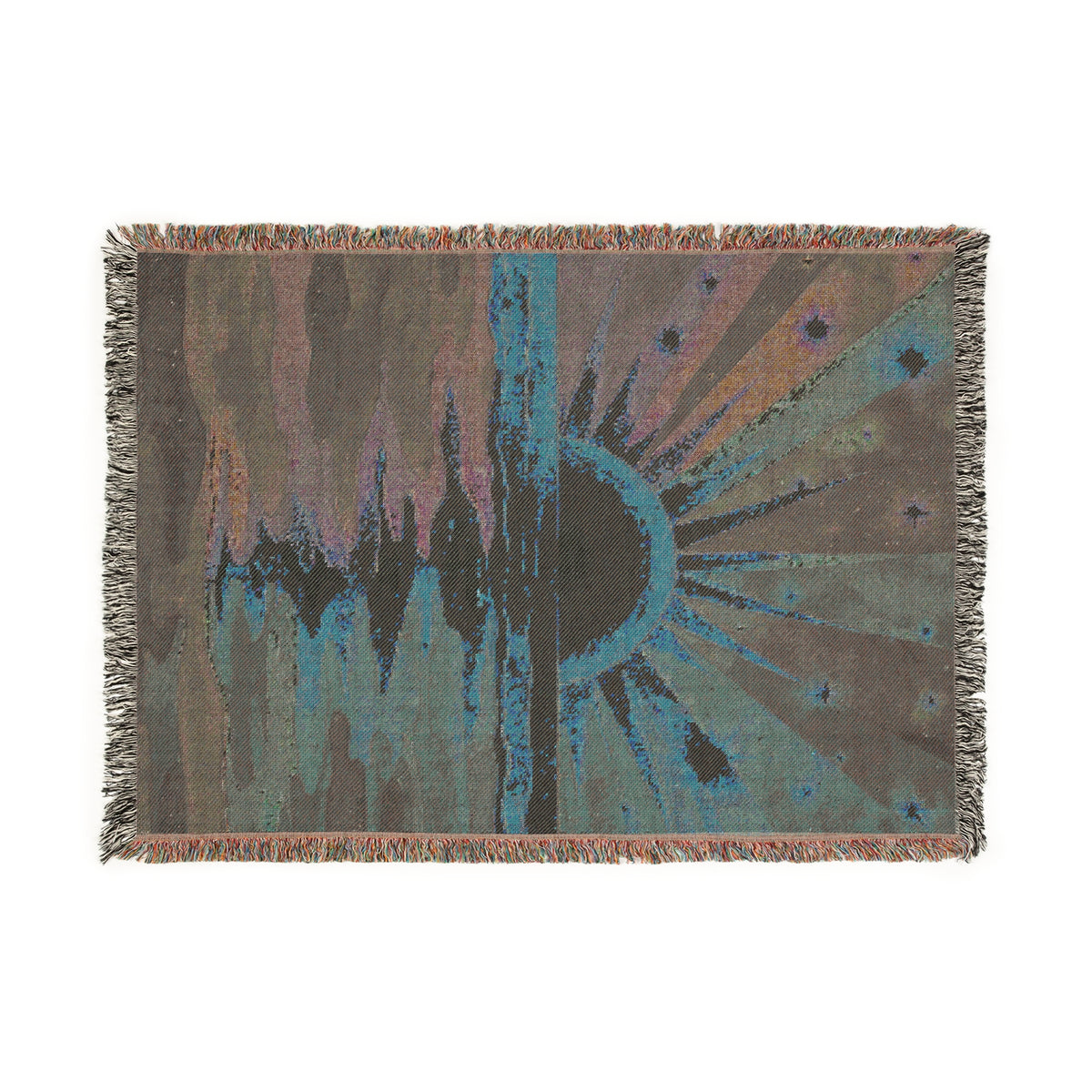 Retro Sunset Sky Woven Blanket