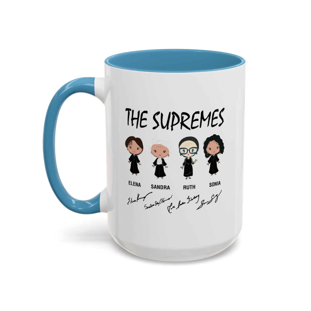 The Supremes Supreme Court Justices RBG Cute Chibi Accent Coffee Mug (11, 15oz)
