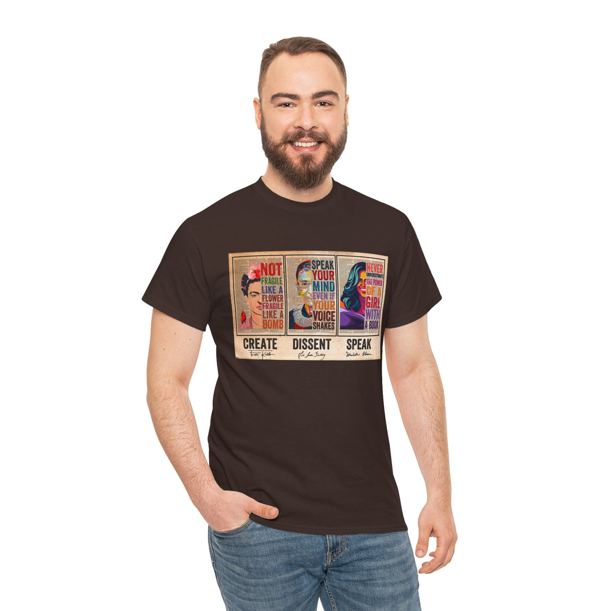 Create Frida Kahlo Dissent Ruth Bader Ginsburg Speak Michelle Obama T-Shirt