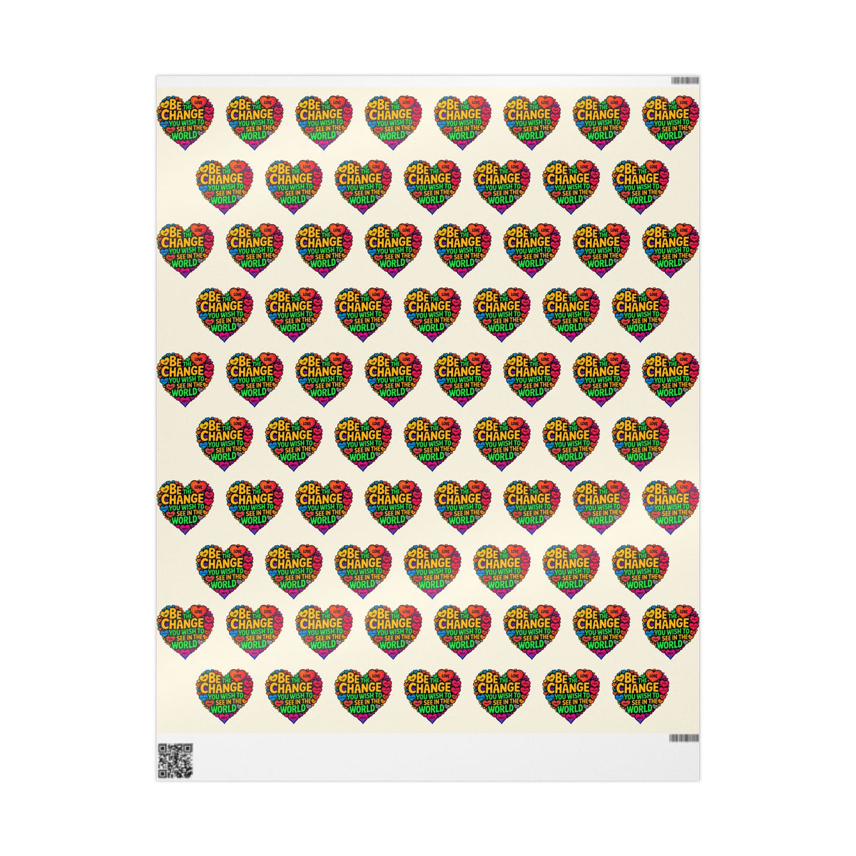 Be The Change Rainbow Heart Wrapping Paper