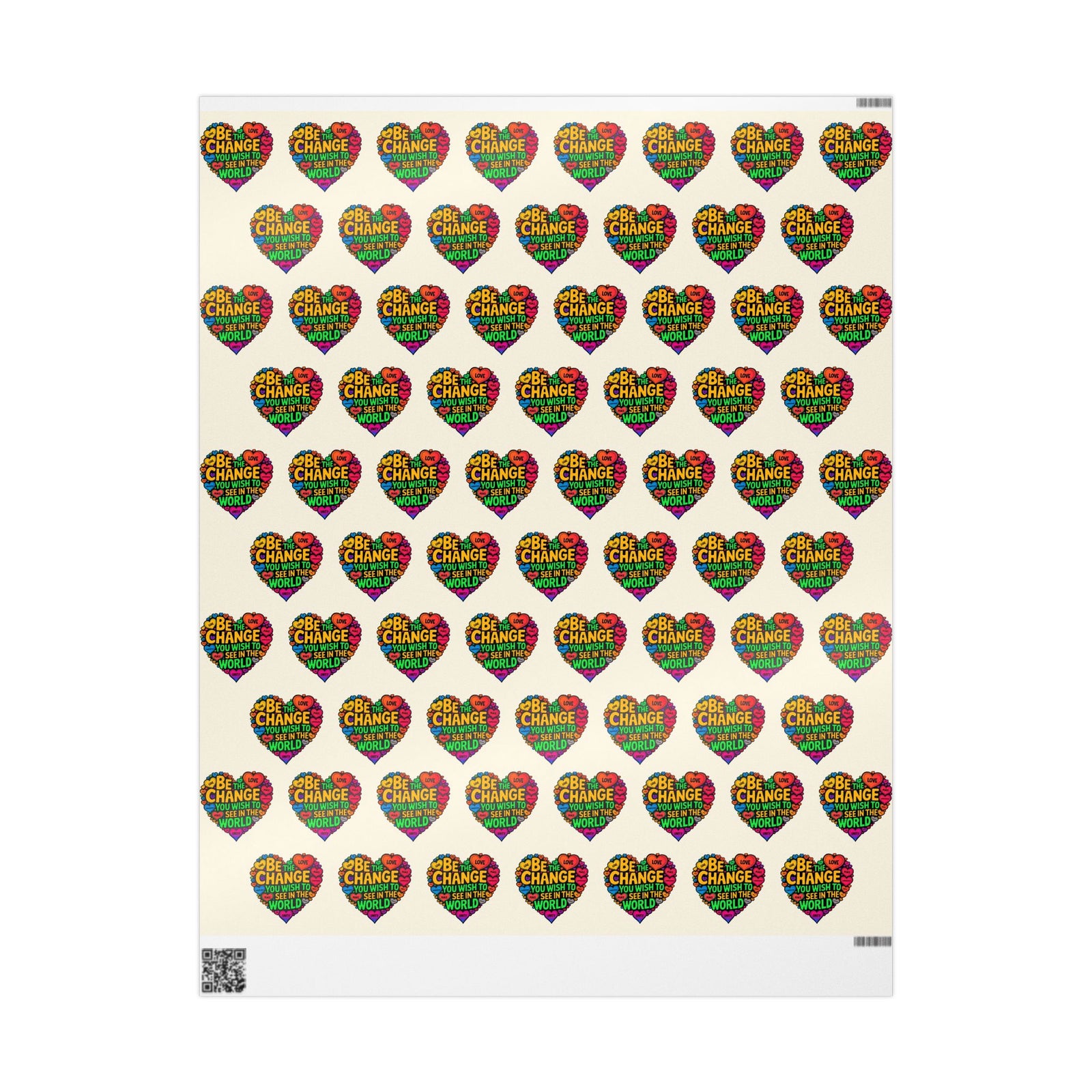 Be The Change Rainbow Heart Wrapping Paper