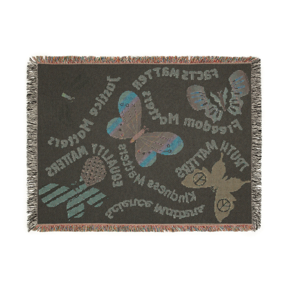 Butterflies Of Values And Truth Woven Blanket