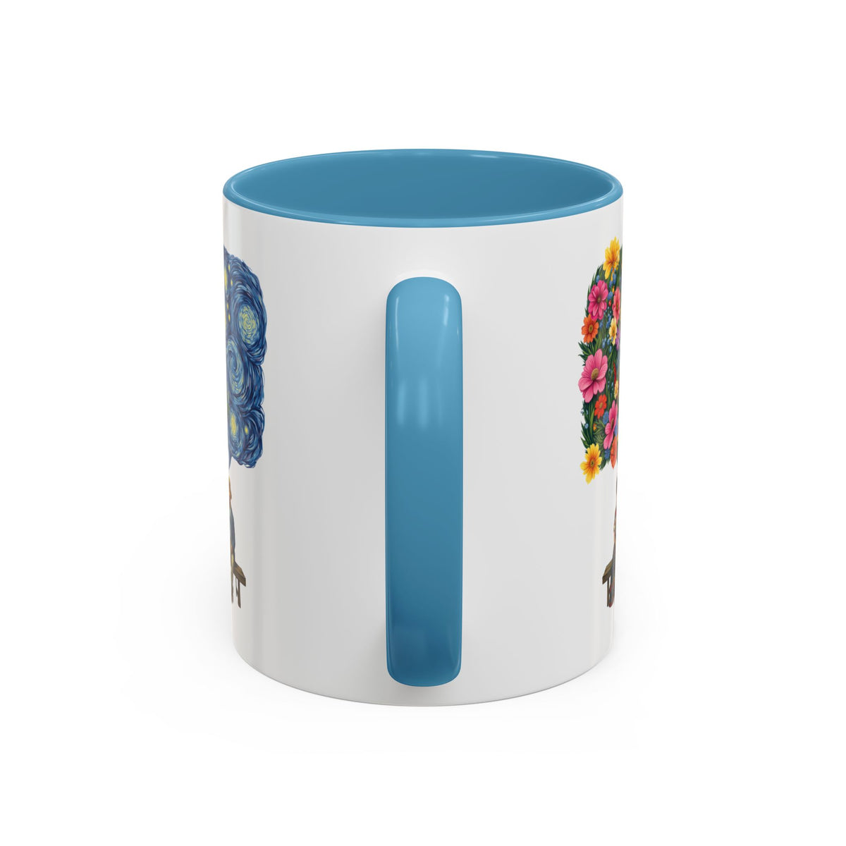 Frida Kahlo And Van Gogh Starry Night Flower Accent Mug