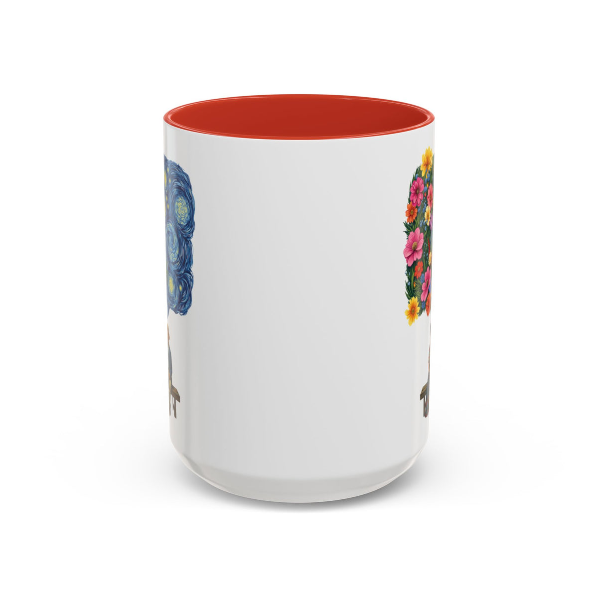 Frida Kahlo And Van Gogh Starry Night Flower Accent Mug