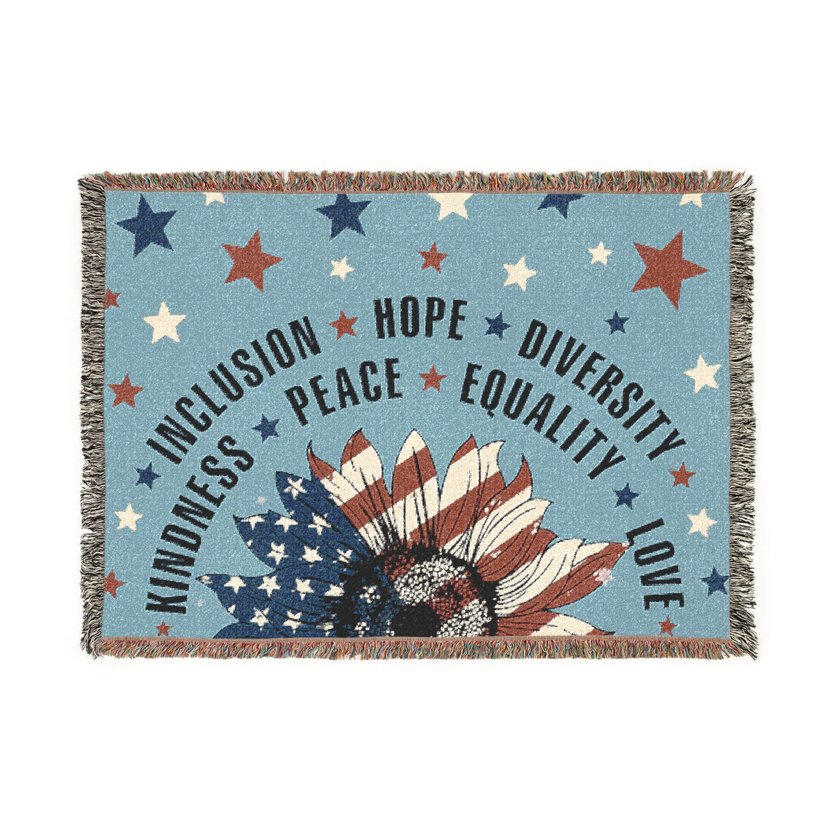 Patriotic Inclusion Equality Woven Blanket