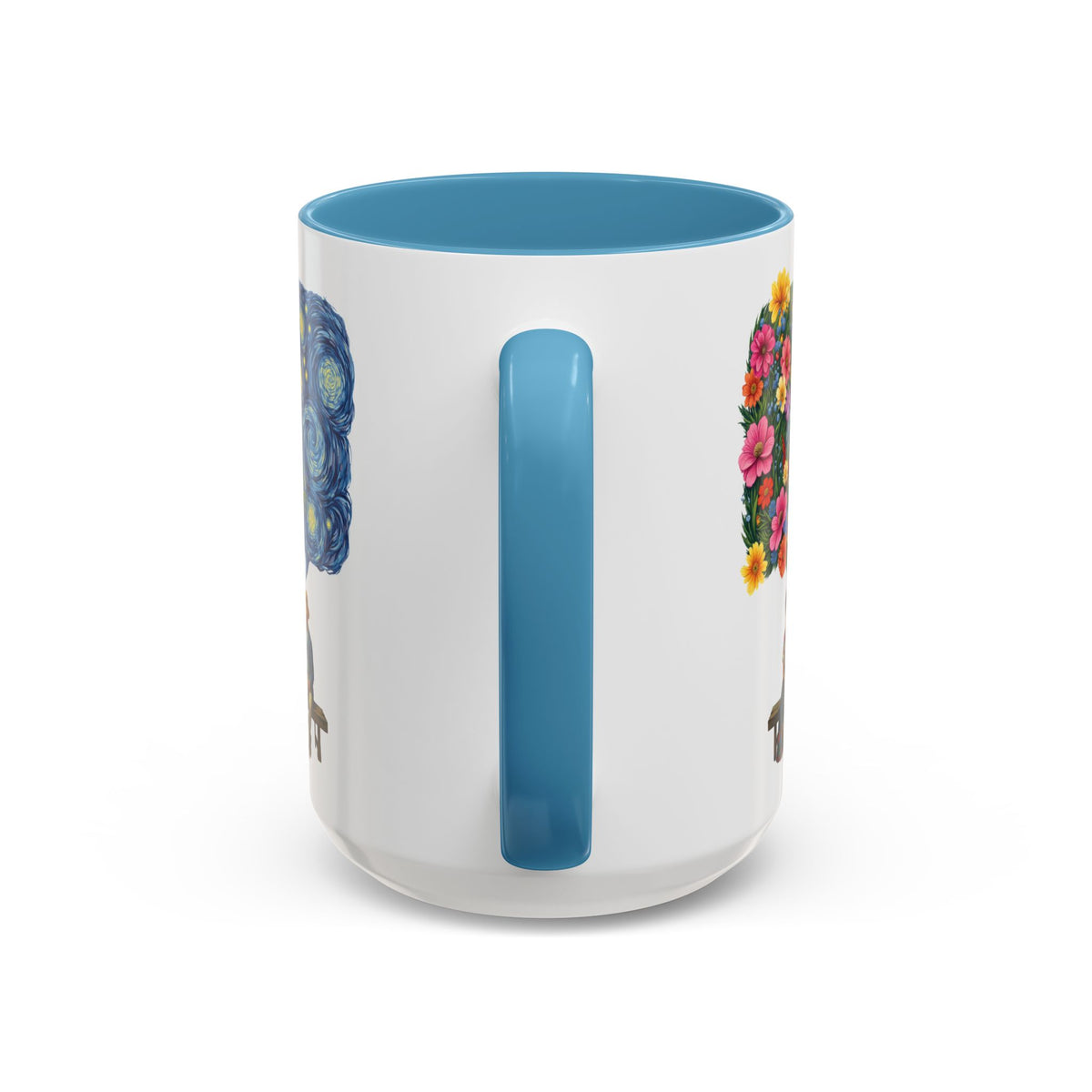 Frida Kahlo And Van Gogh Starry Night Flower Accent Mug