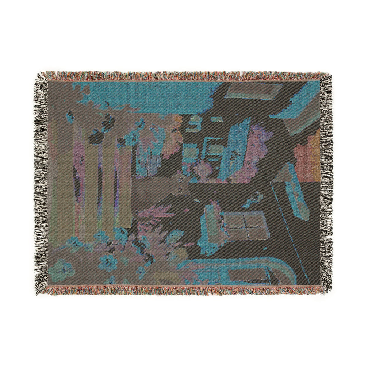 Morning Porch Cat Woven Blanket