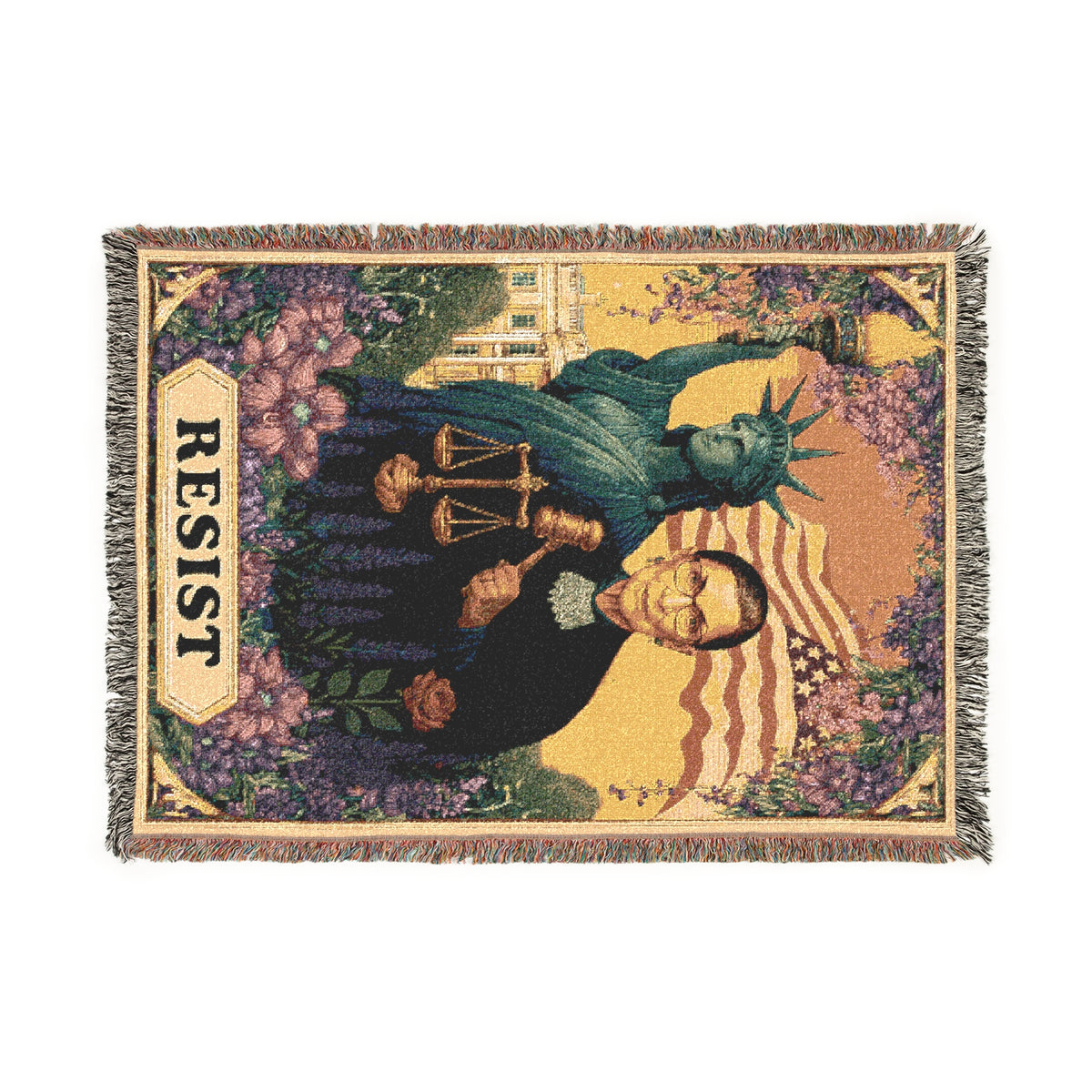 Resist Justice Ruth Bader Ginsburg Woven Blanket