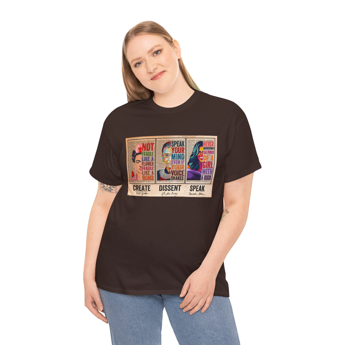 Create Frida Kahlo Dissent Ruth Bader Ginsburg Speak Michelle Obama T-Shirt