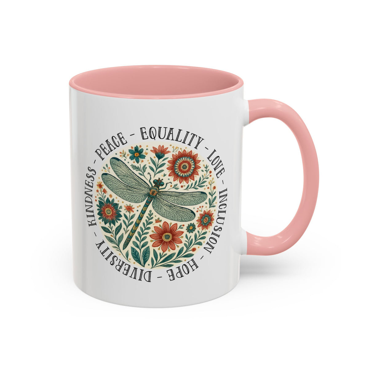 Kindness Peace Equality Love Inclusion Hope Diversity Accent Mug