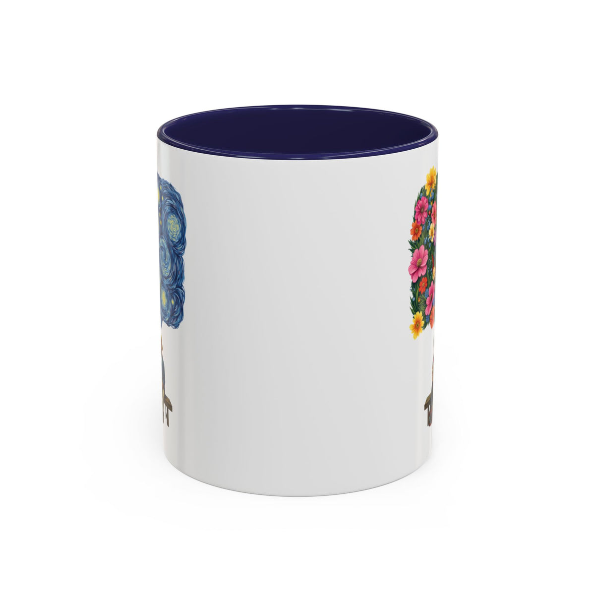 Frida Kahlo And Van Gogh Starry Night Flower Accent Mug