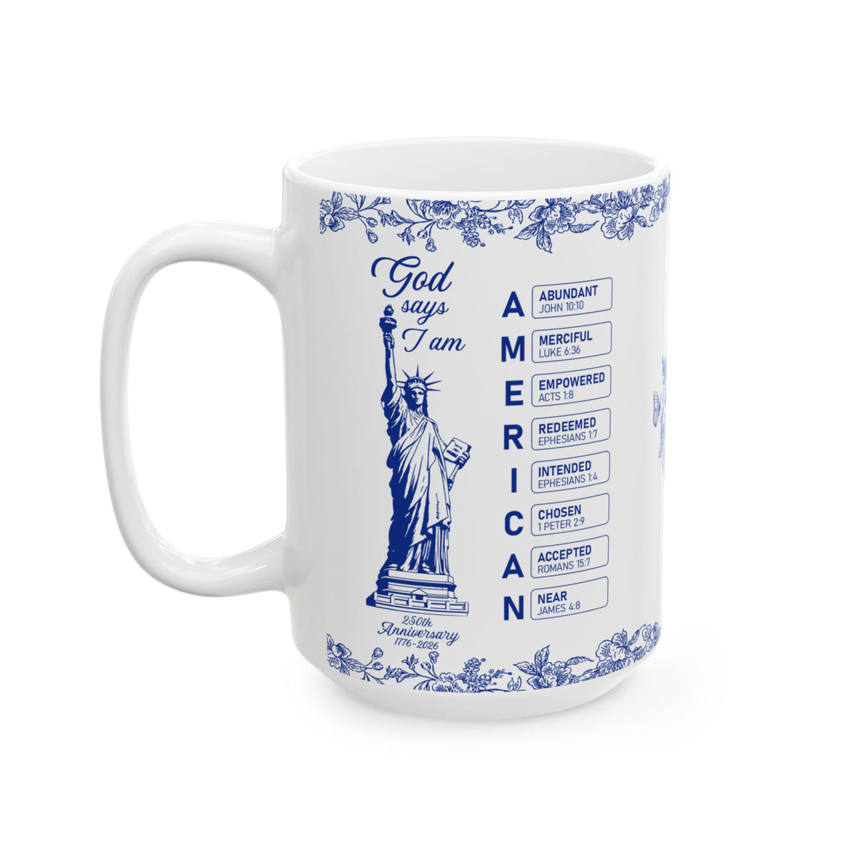 God Says I Am American Scripture Mug