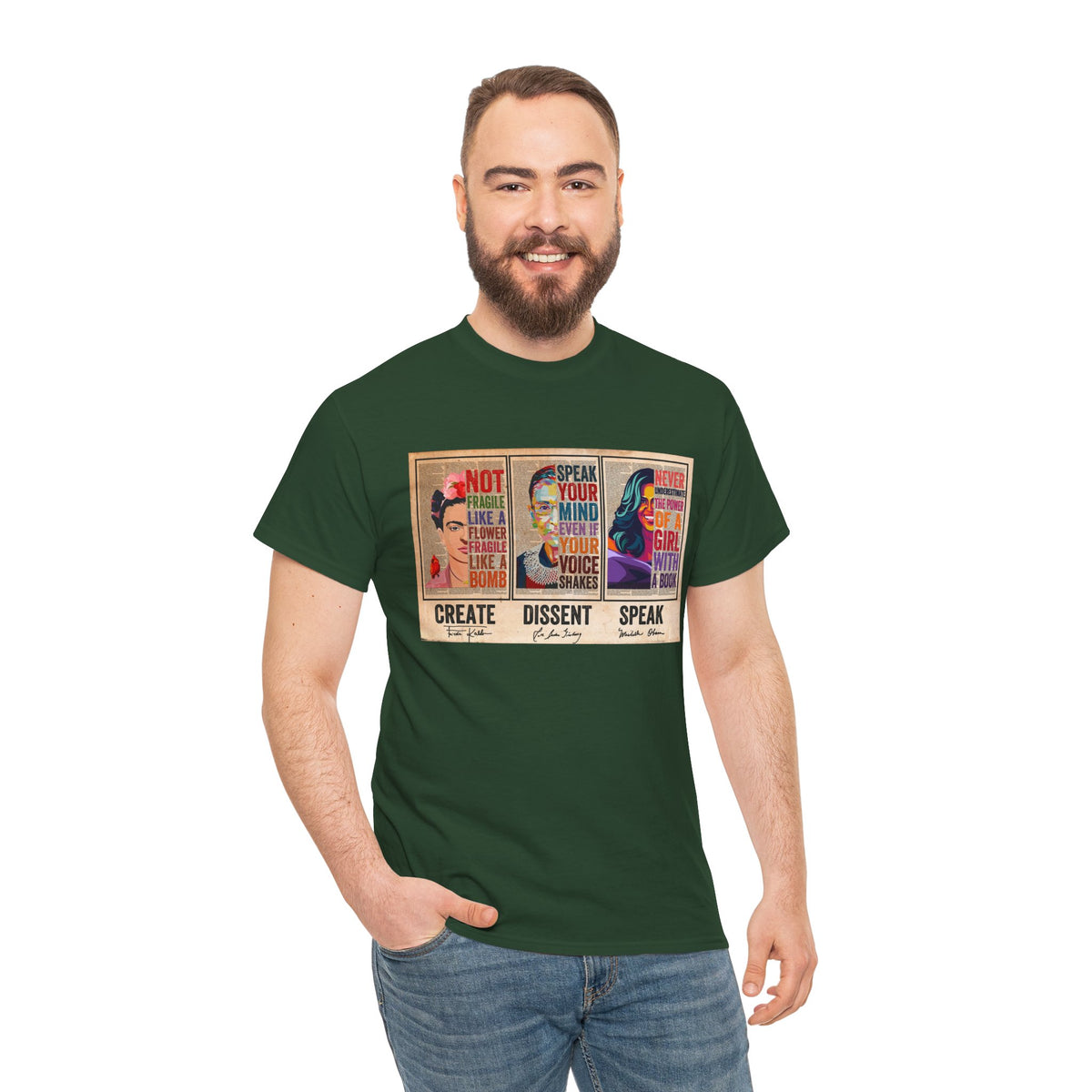 Create Frida Kahlo Dissent Ruth Bader Ginsburg Speak Michelle Obama T-Shirt