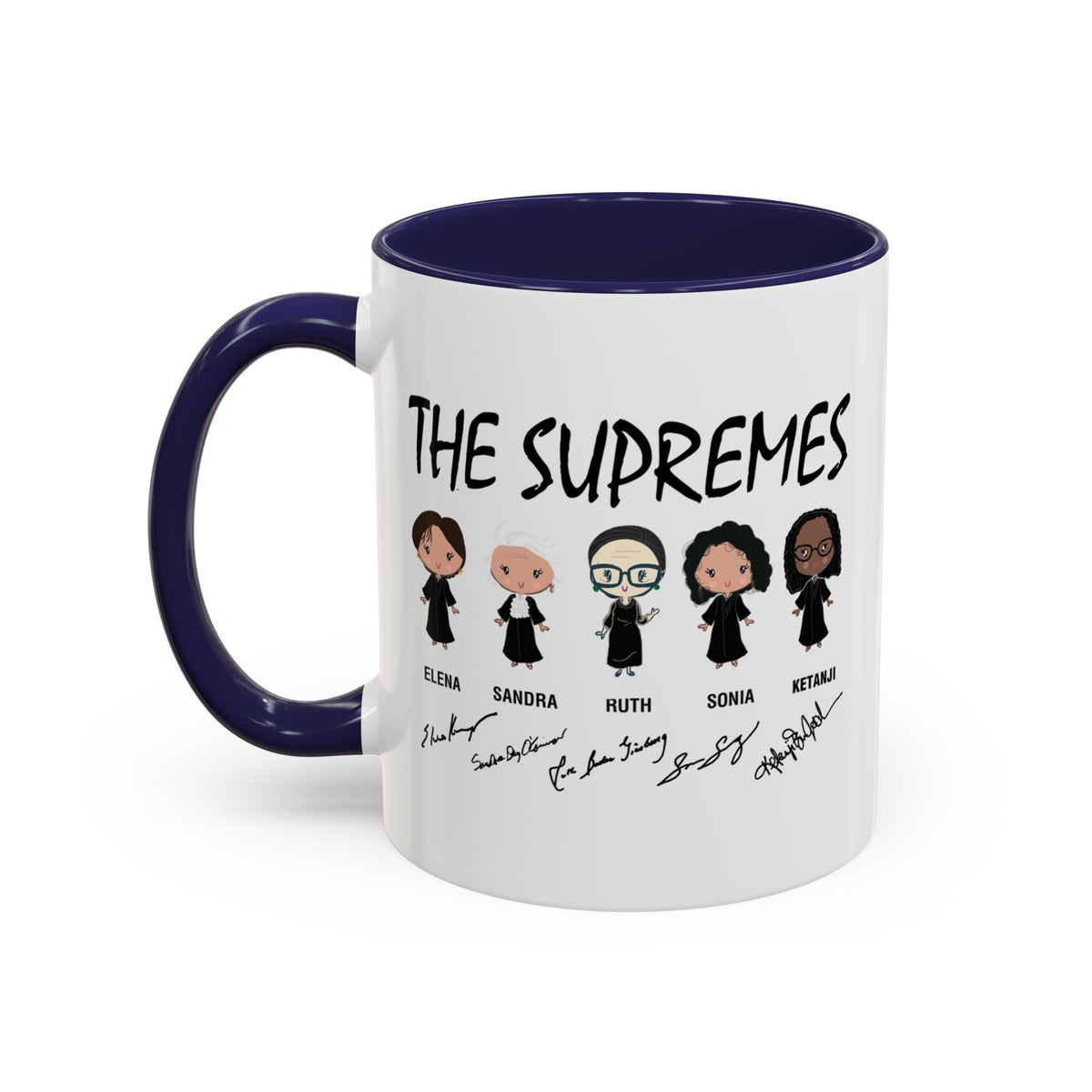 The Supremes Ketanji Brown Jackson SCOTUS RBG Sotomayor Chibi Accent Coffee Mug (11, 15oz)