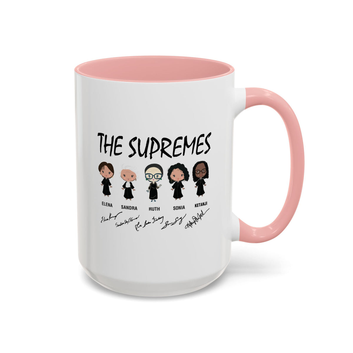 The Supremes Ketanji Brown Jackson SCOTUS RBG Sotomayor Chibi Accent Coffee Mug (11, 15oz)