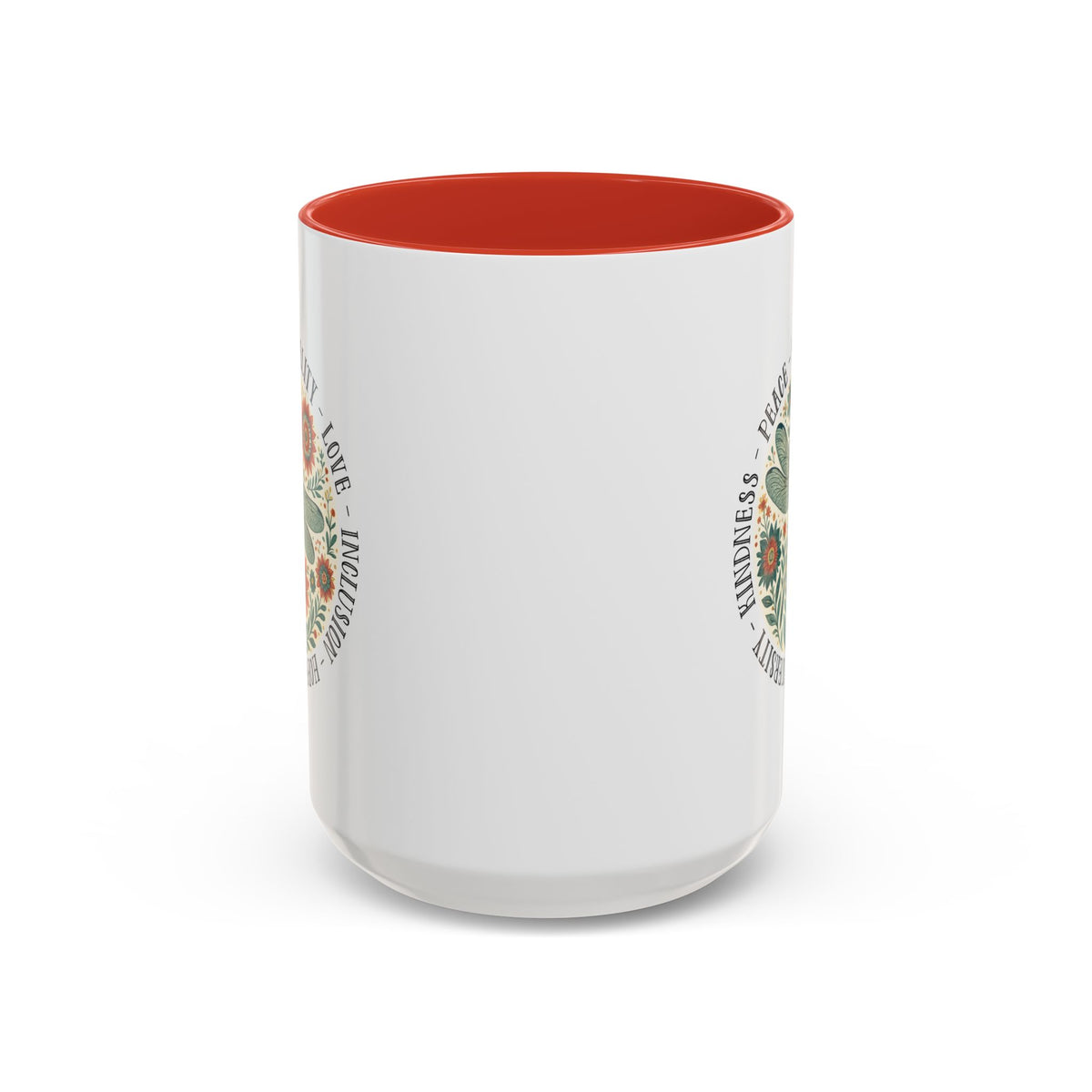 Kindness Peace Equality Love Inclusion Hope Diversity Accent Mug