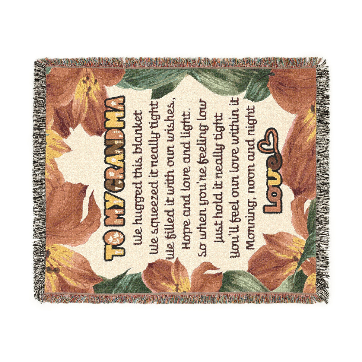 To My Grandma Love and Comfort Woven Blanket