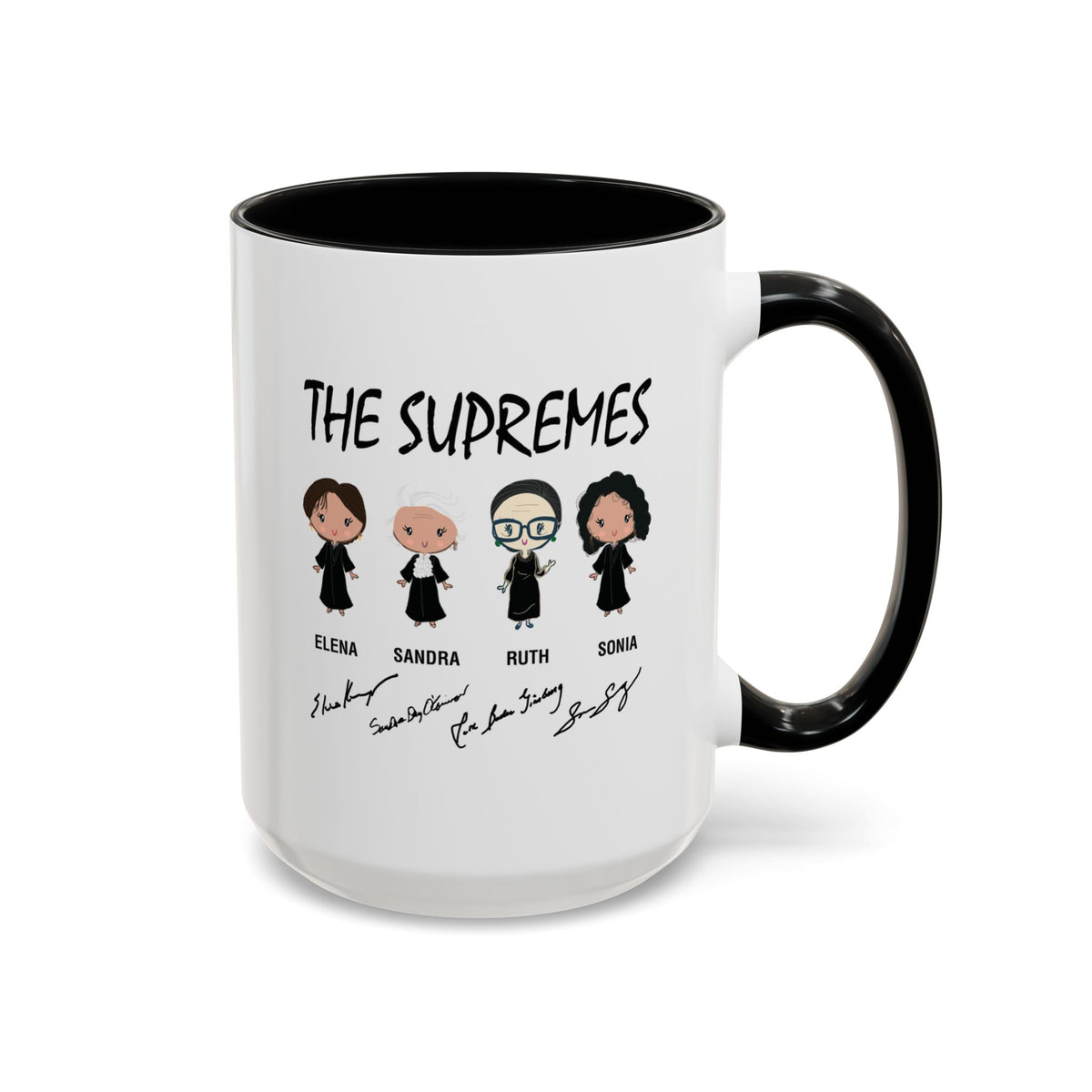 The Supremes Supreme Court Justices RBG Cute Chibi Accent Coffee Mug (11, 15oz)