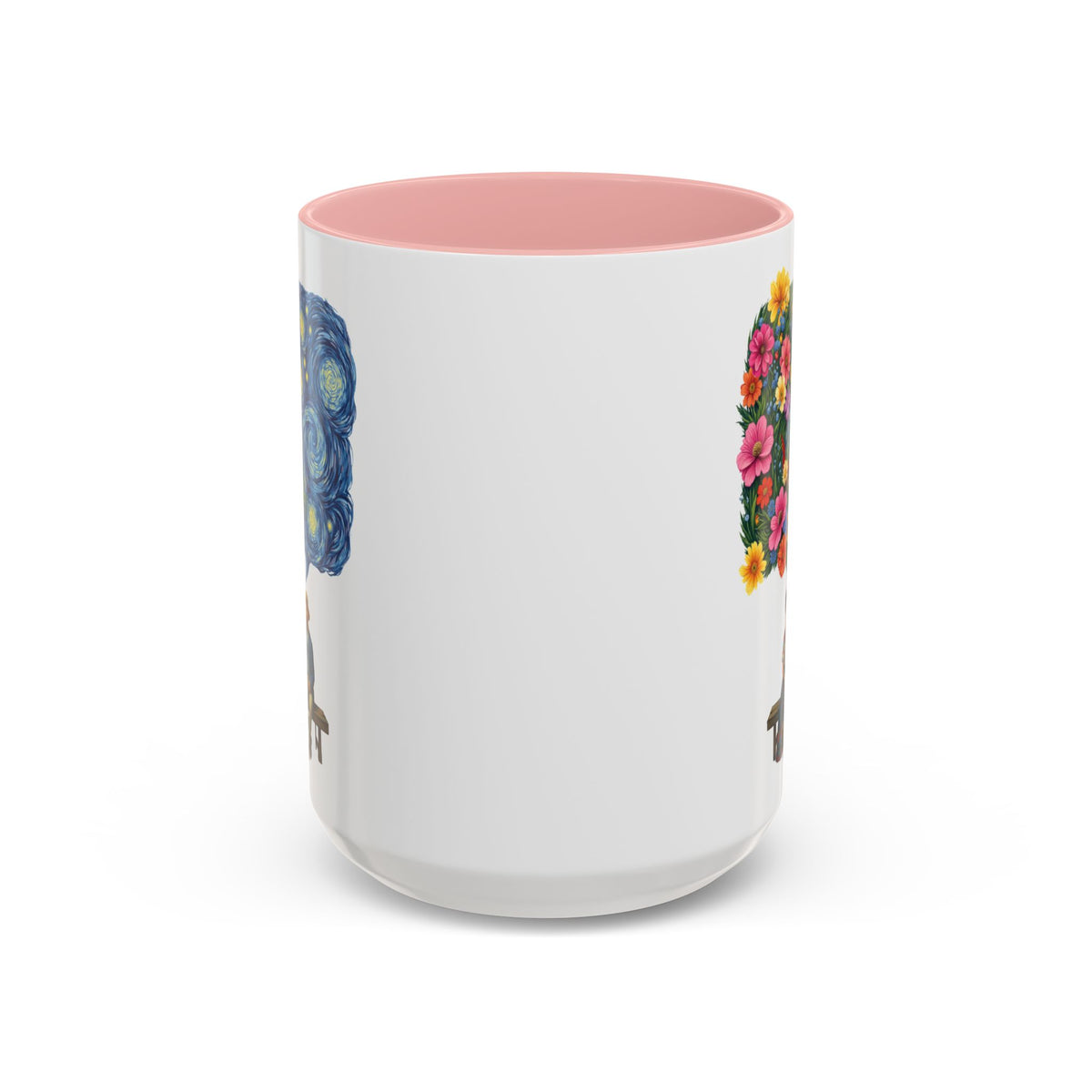 Frida Kahlo And Van Gogh Starry Night Flower Accent Mug