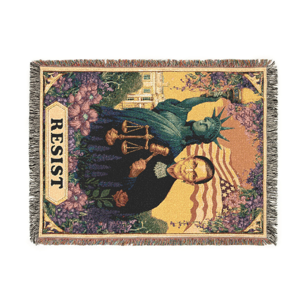 Resist Justice Ruth Bader Ginsburg Woven Blanket