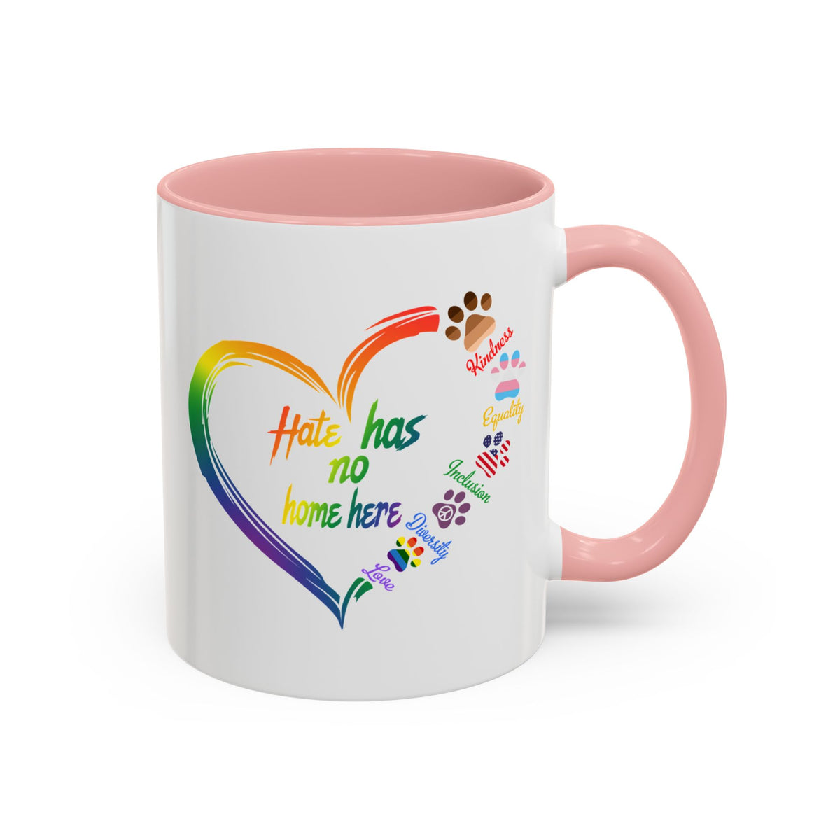 Hate Has No Home Here Accent Coffee Mug (11, 15oz)