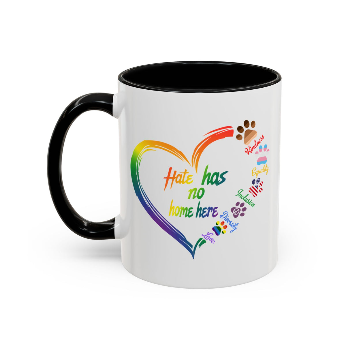 Hate Has No Home Here Accent Coffee Mug (11, 15oz)