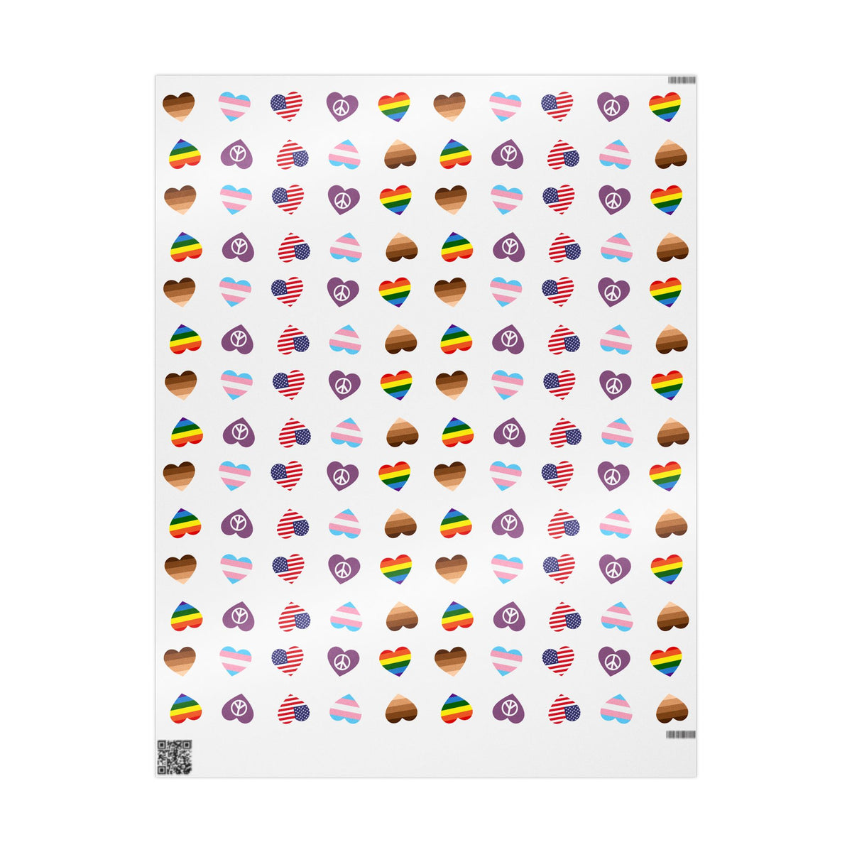 Unity Hearts Symbol Wrapping Paper Roll