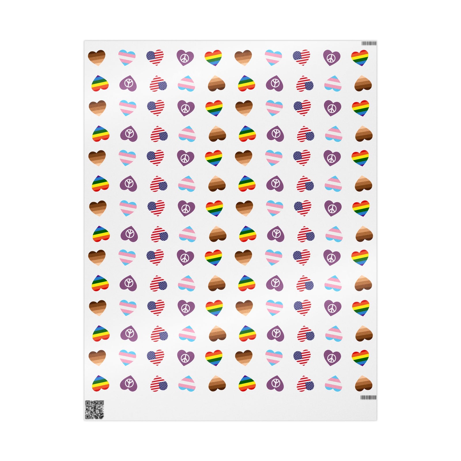 Unity Hearts Symbol Wrapping Paper Roll