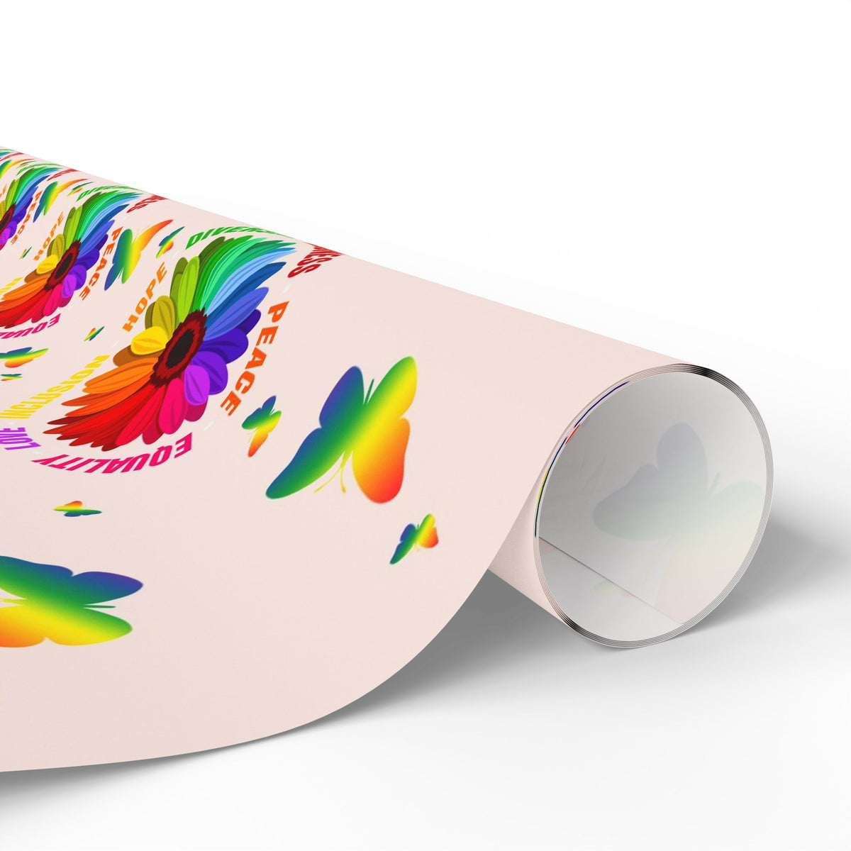 Rainbow Flower Equality Wrapping Paper Roll