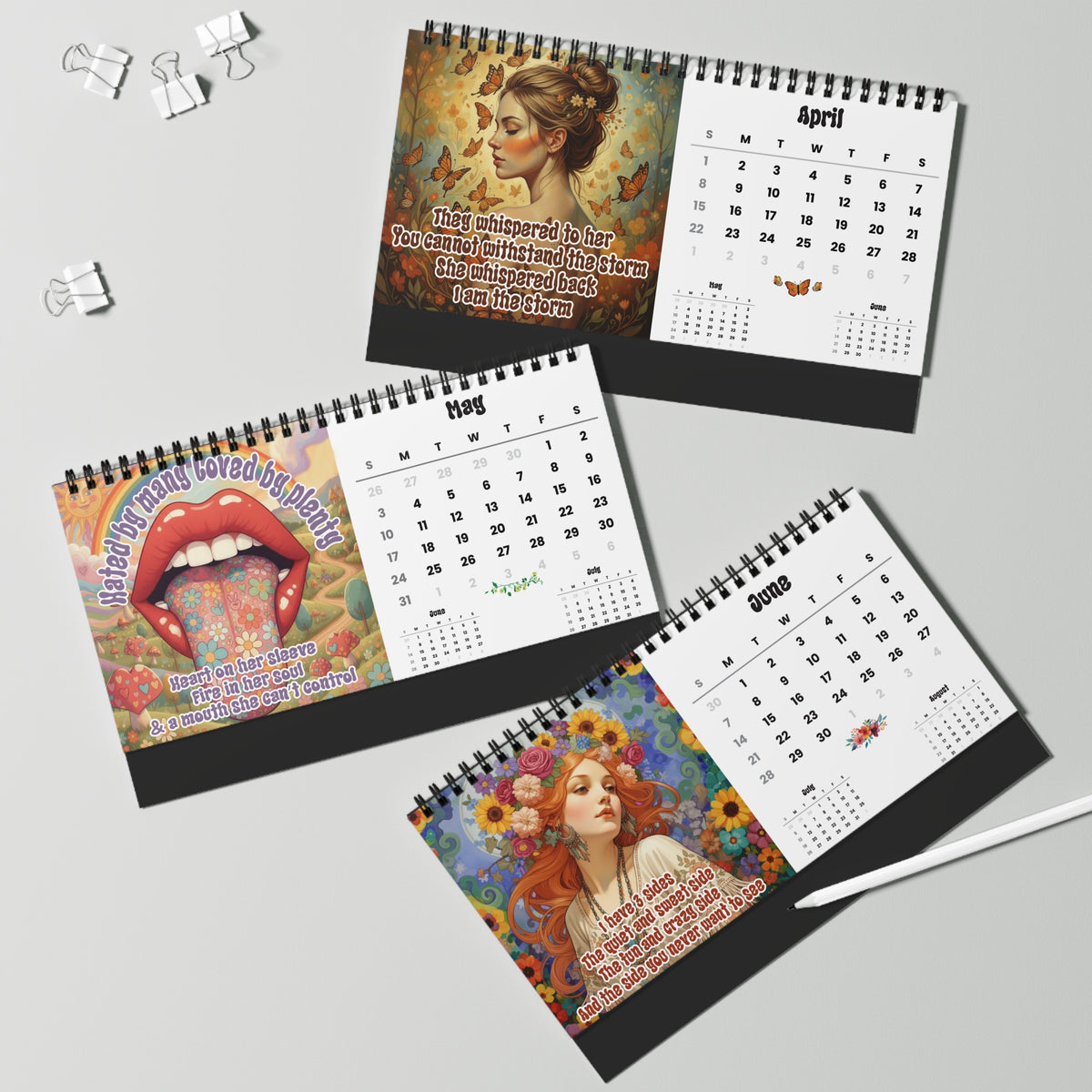 Hippie Spirit 2026 Desk Calendar