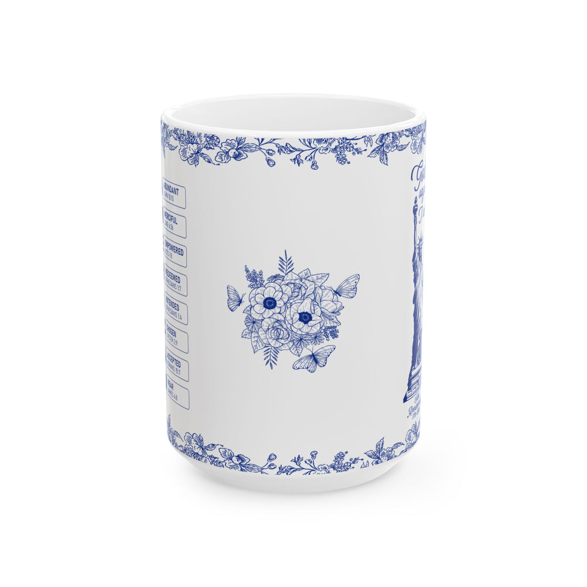 God Says I Am American Scripture Mug