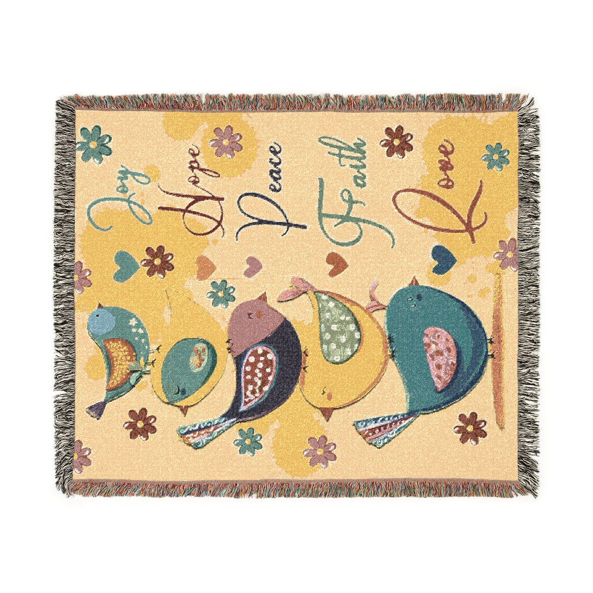 Joy Hope Peace Faith Love Woven Blanket