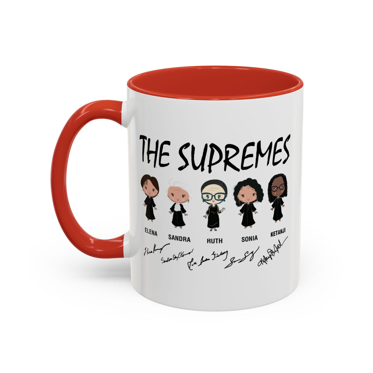 The Supremes Ketanji Brown Jackson SCOTUS RBG Sotomayor Chibi Accent Coffee Mug (11, 15oz)