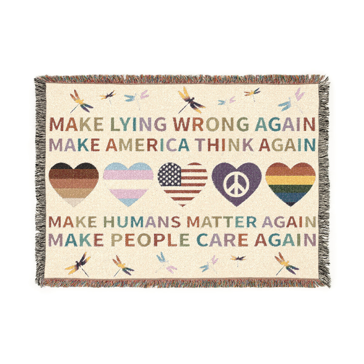 Make America Think Again Woven Blanket